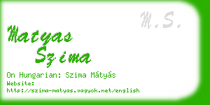 matyas szima business card